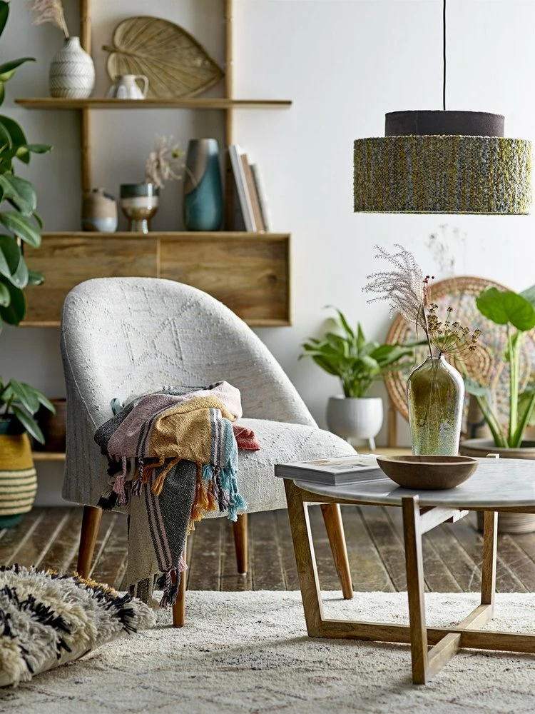 Bloomingville Hanglamp Geel - Zijde 4 Bloomingville Hanglamp Geel - Zijde - Afbeelding 4