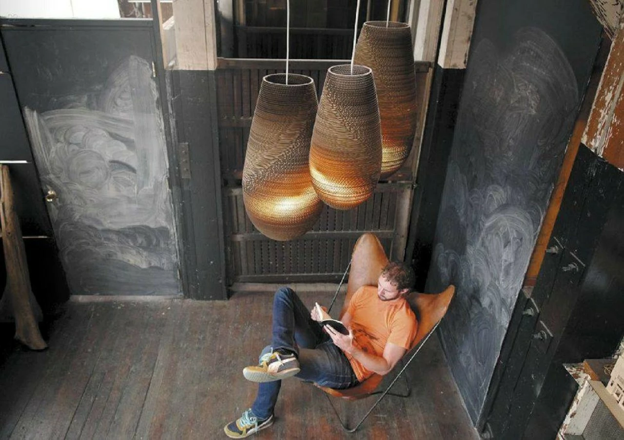 Graypants Drop18 Hanglamp Bruin Karton Ø25x45cm 2 Graypants Drop18 Hanglamp Bruin Karton Ø25x45cm - Afbeelding 2