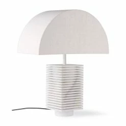 HKliving Geribbelde Lampenvoet Wit Marmer -verlichting Soldes Boutique hkliving geribbelde lampenvoet wit marmer 2