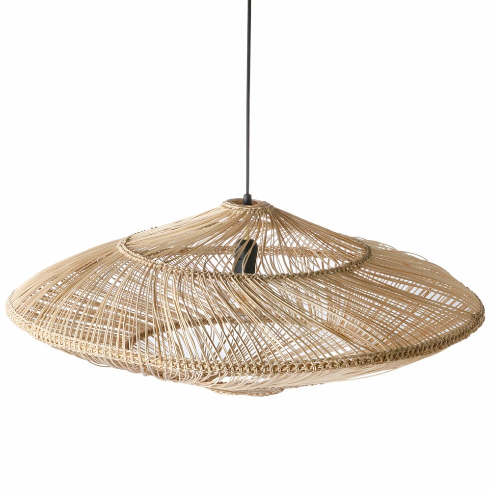 HKliving Rieten Hanglamp Ovaal - Naturel 2 HKliving Rieten Hanglamp Ovaal - Naturel - Afbeelding 2