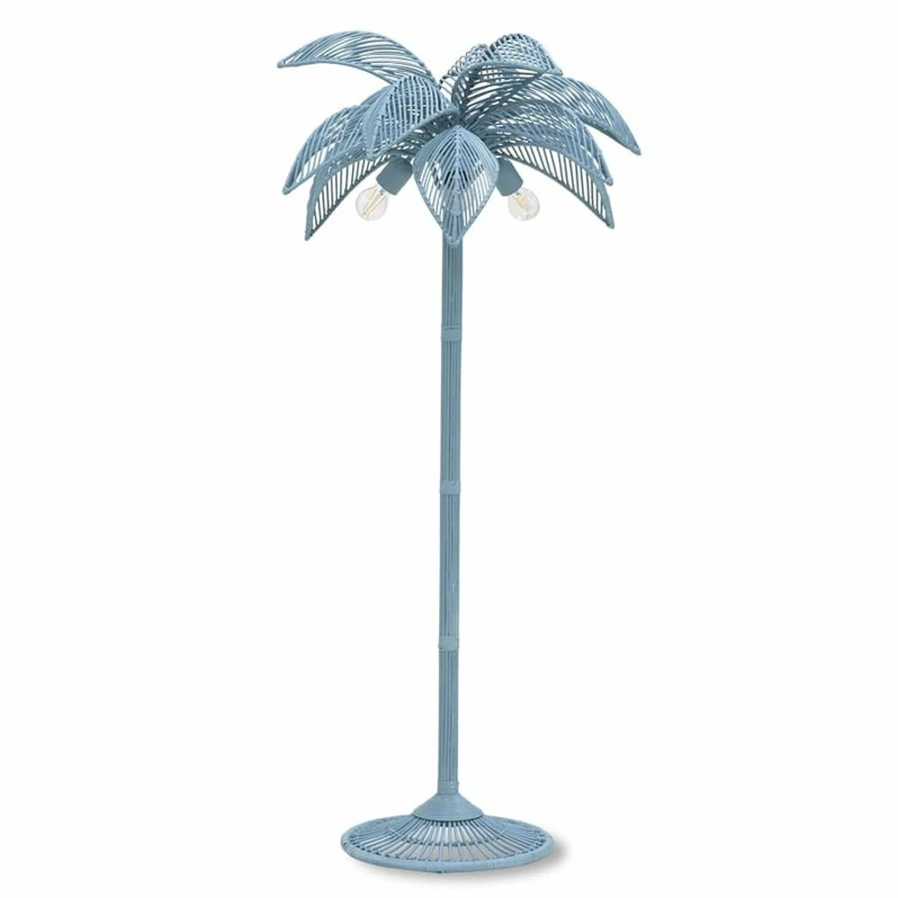 HKliving Wicker Palm Vloerlamp - Grijs/blauw 2 HKliving Wicker Palm Vloerlamp - Grijs/blauw - Afbeelding 2