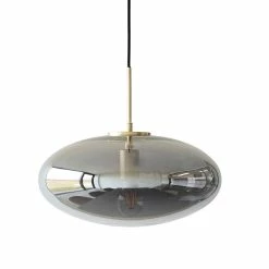 Hubsch Hanglamp Smoke Glas Messing