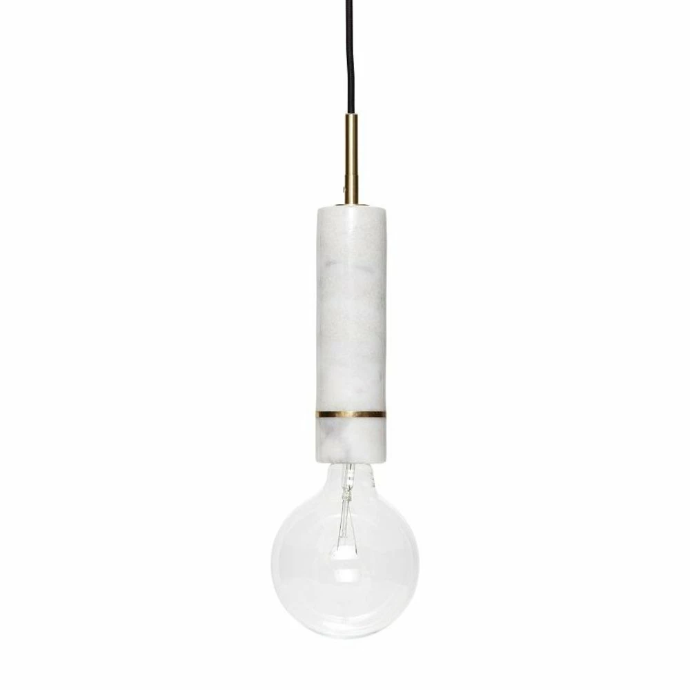 Hubsch Hanglamp Wit Marmer Met Messing Detail 1 Hubsch Hanglamp Wit Marmer Met Messing Detail