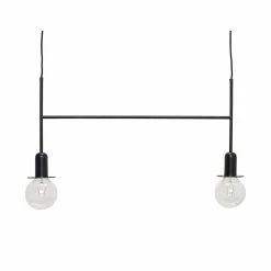 Hubsch Hanglamp Zwart Metaal Met Twee Lichtbronnen