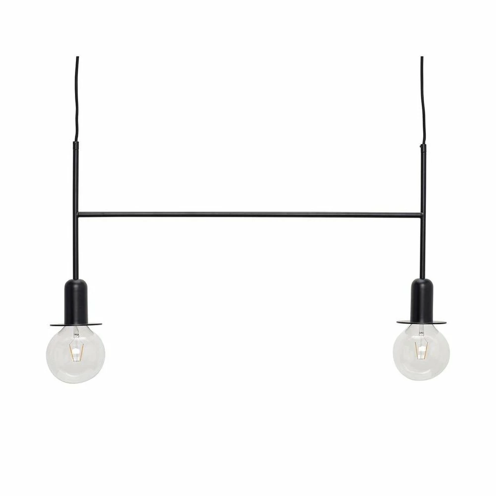 Hubsch Hanglamp Zwart Metaal Met Twee Lichtbronnen 1 Hubsch Hanglamp Zwart Metaal Met Twee Lichtbronnen