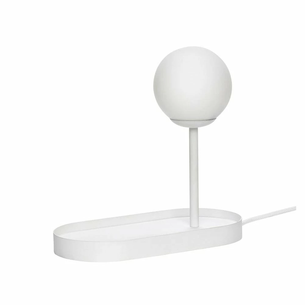 Hubsch Tafellamp Wit Metaal Met Lichtbol 1 Hubsch Tafellamp Wit Metaal Met Lichtbol